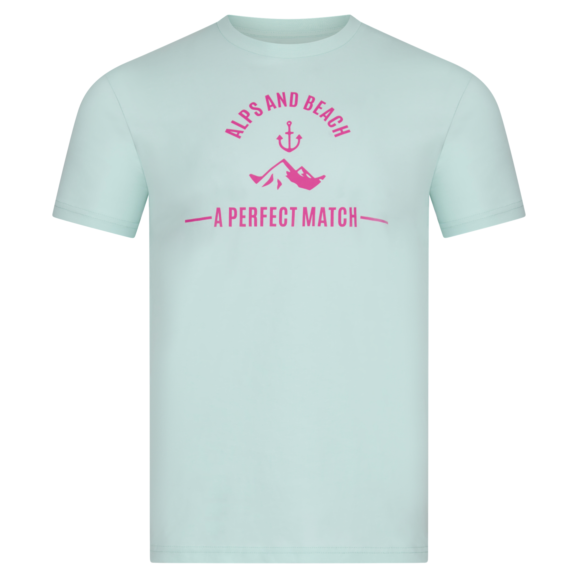 Preview: Unisex T-Shirt SUMMER FEELING Caribbean Blue Neon Pink Vorderseite